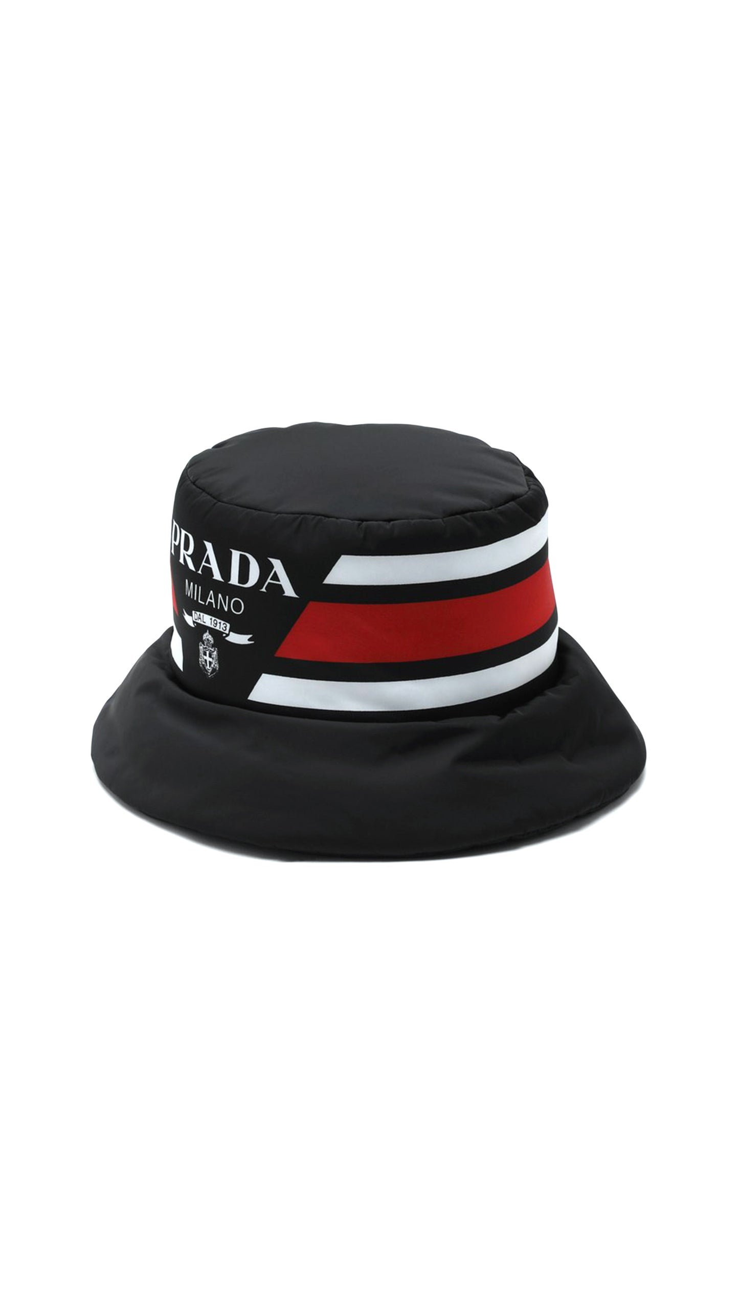 Nylon Logo Bucket Hat - Black / Red / White