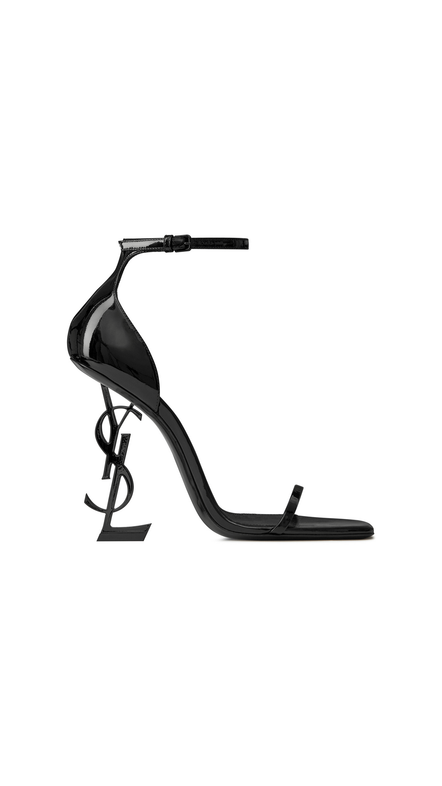Opyum Sandals in Patent Leather With Black Heel - Black