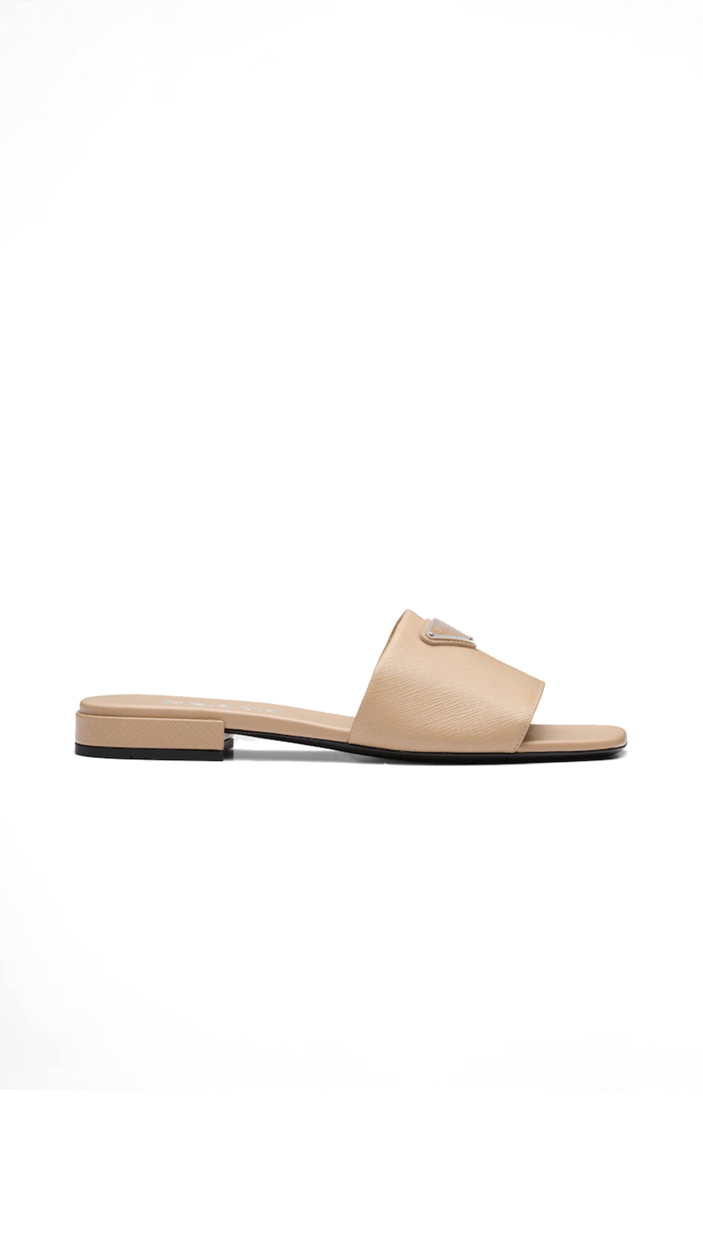 Saffiano Logo Slides - Beige