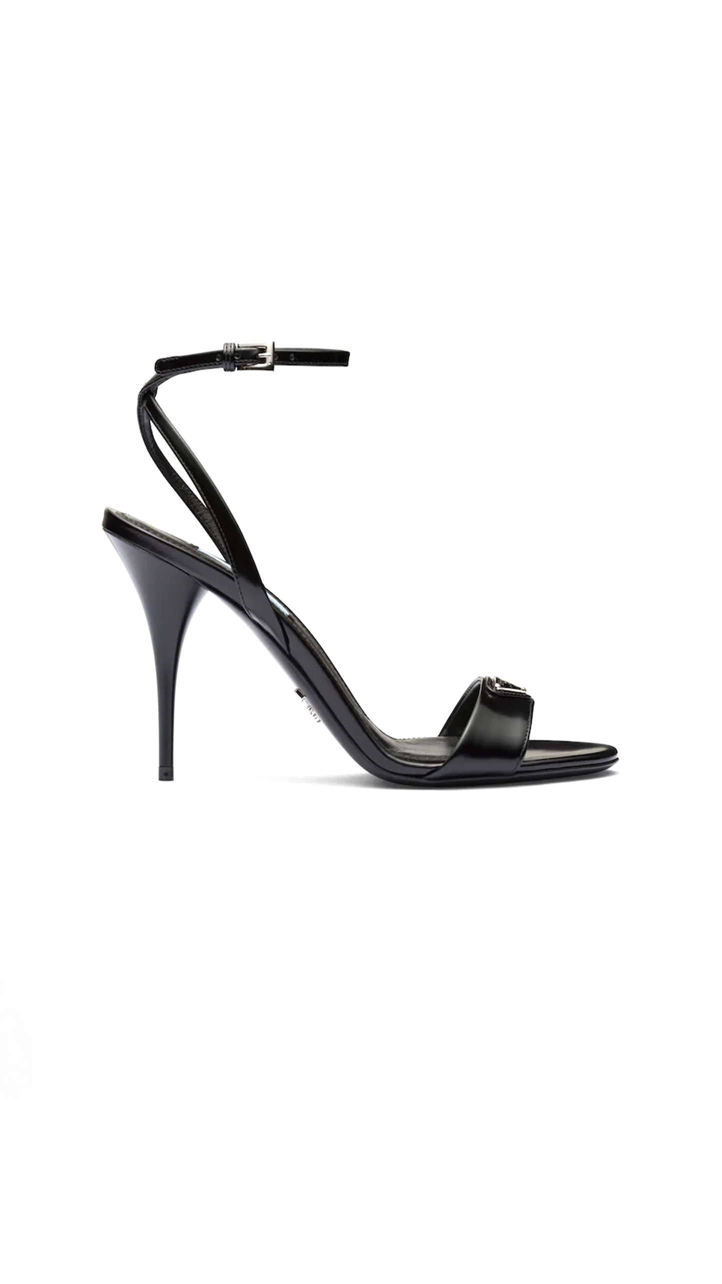 Brushed Leather Sandals - Black