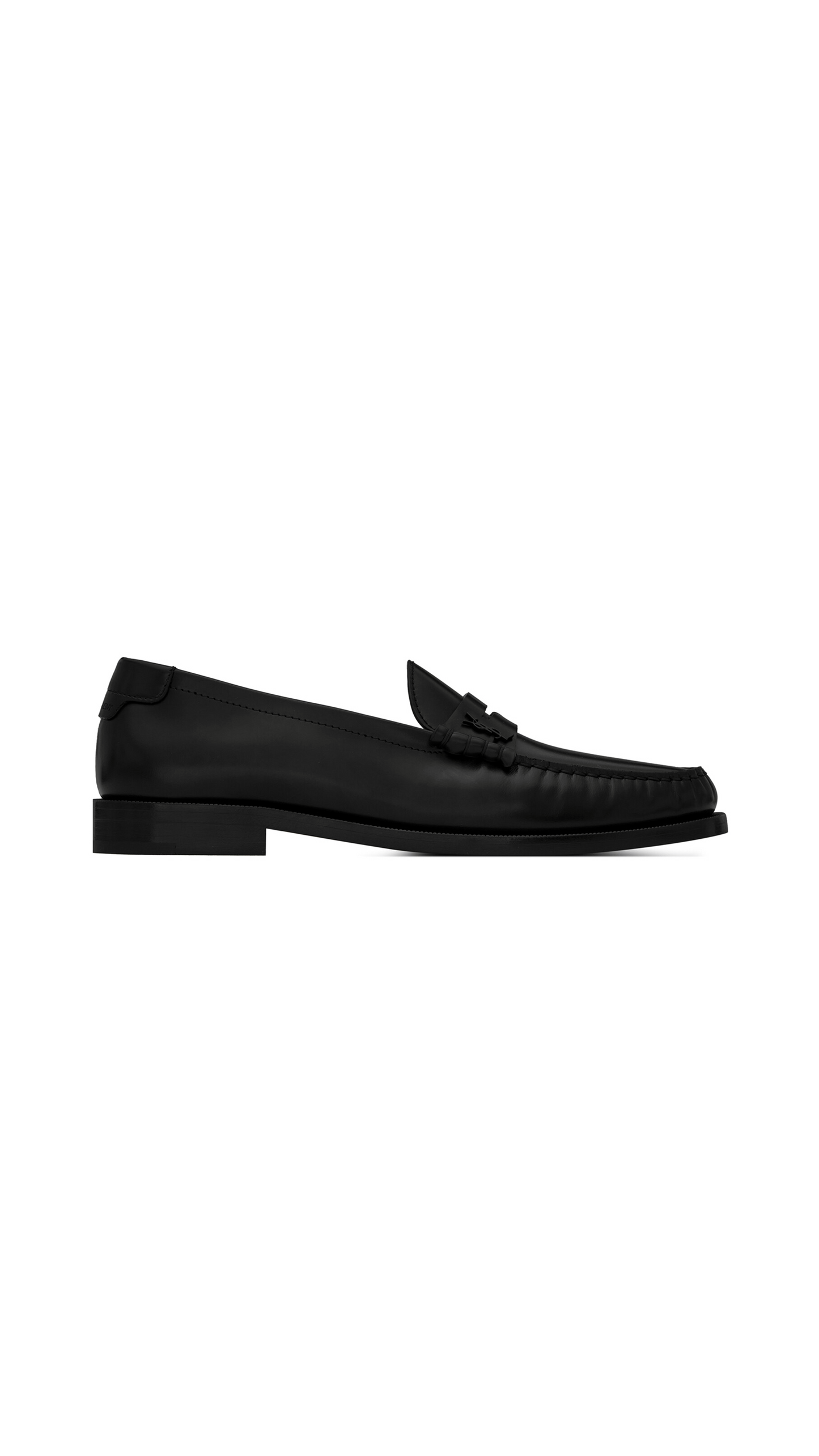Le Loafer Monogram Penny Slippers in Smooth Leather - Black