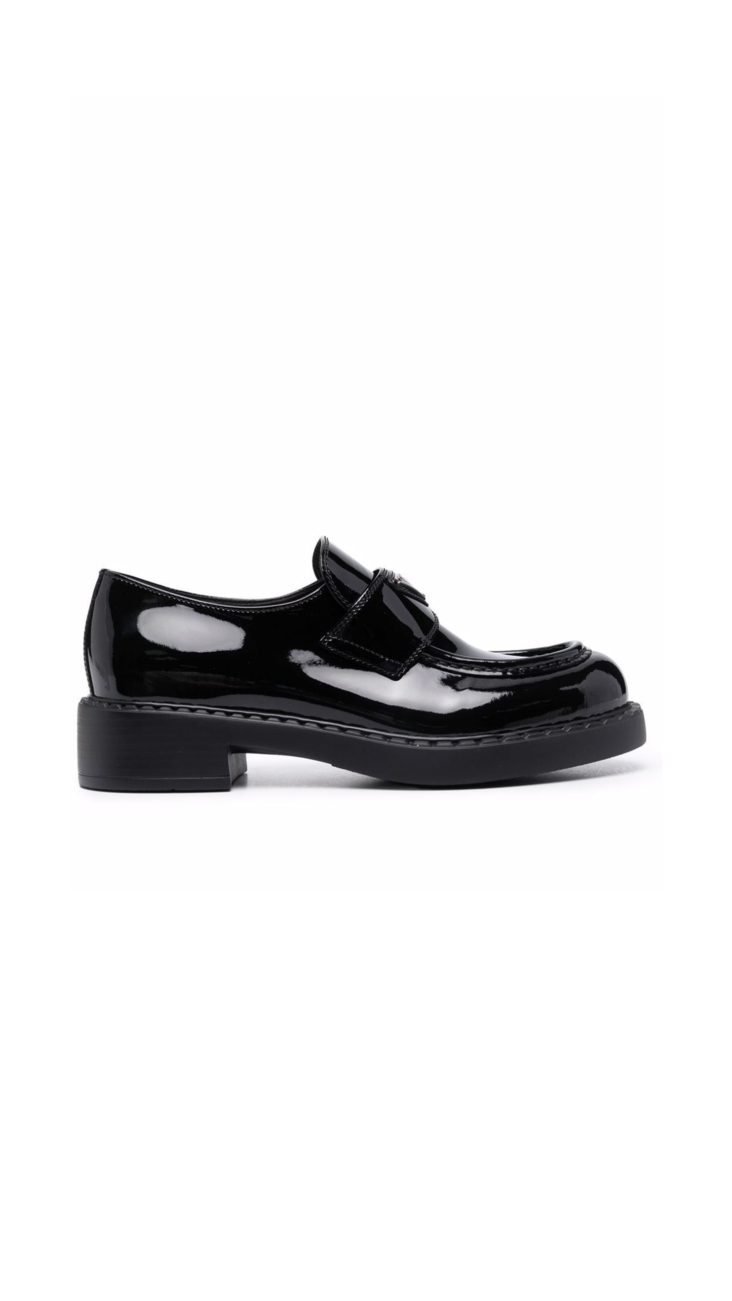 Chocolate Patent Leather Loafers - Black