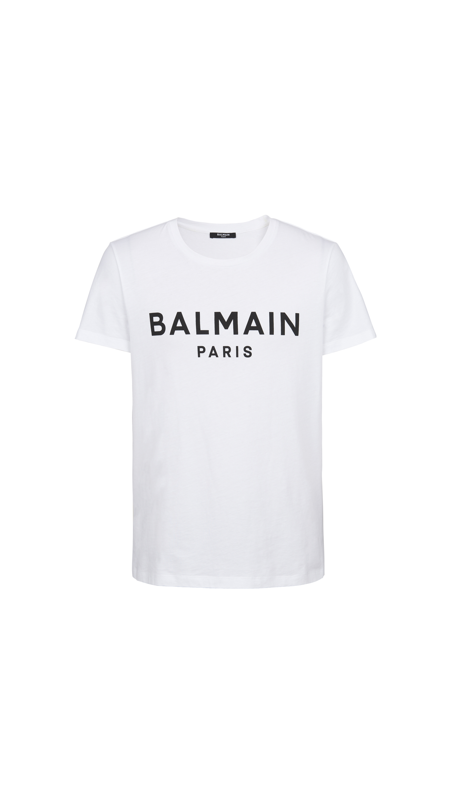 Eco-responsible Cotton T-shirt With Balmain Logo Print - White
