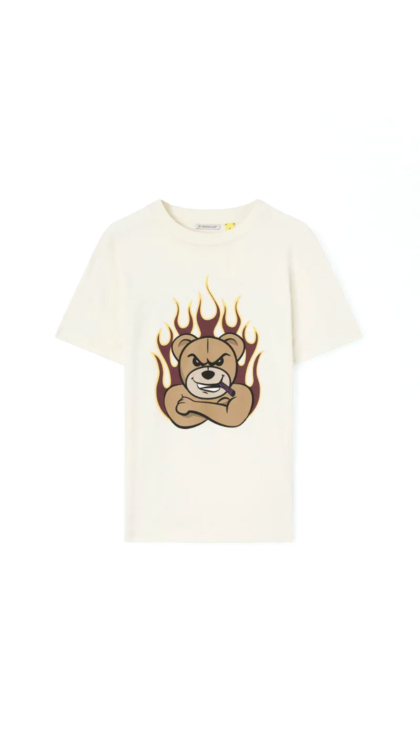 8 Moncler Palm Angels T-shirt With Bear - White