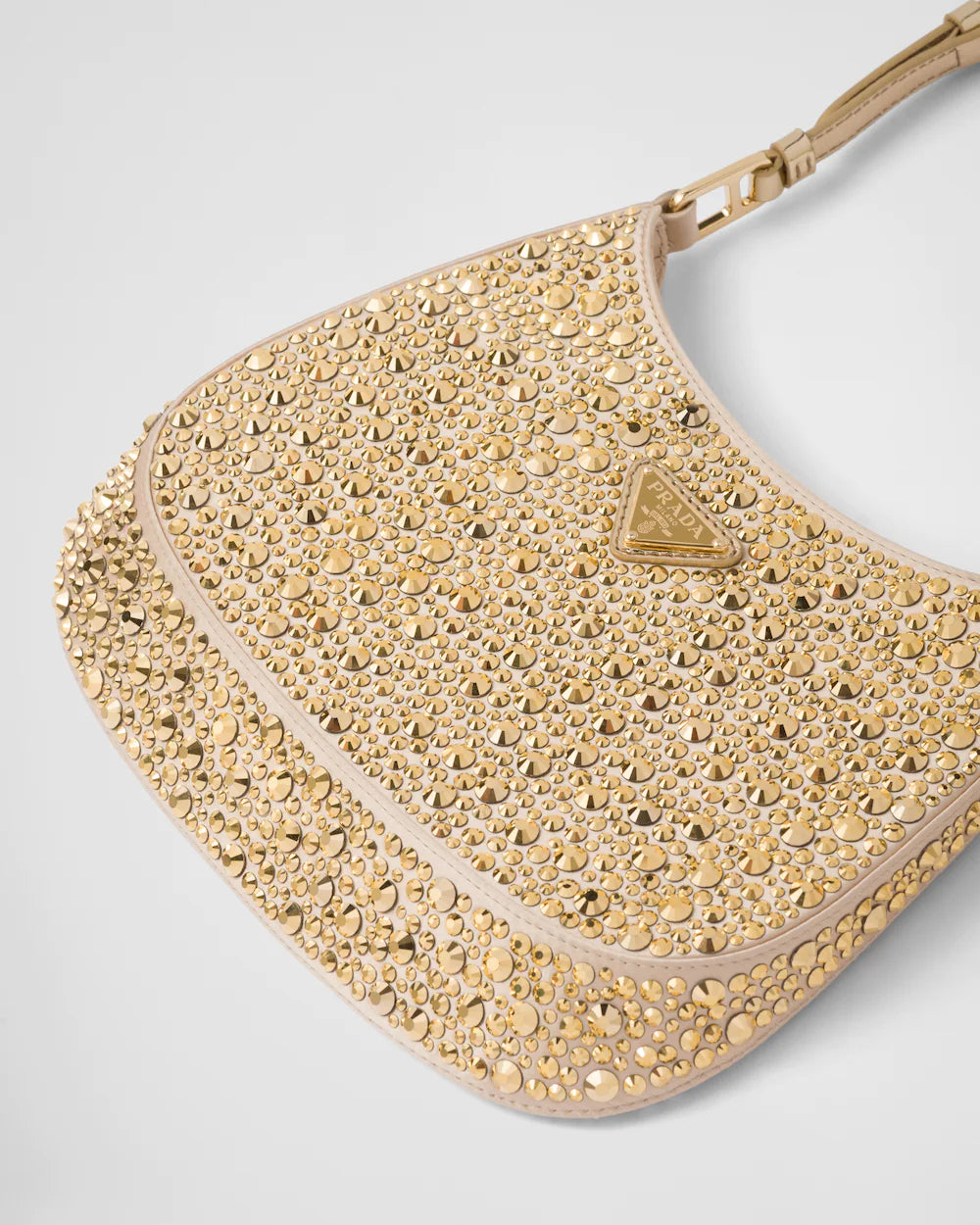 Prada Cleo Satin Bag with Crystals - Platinum