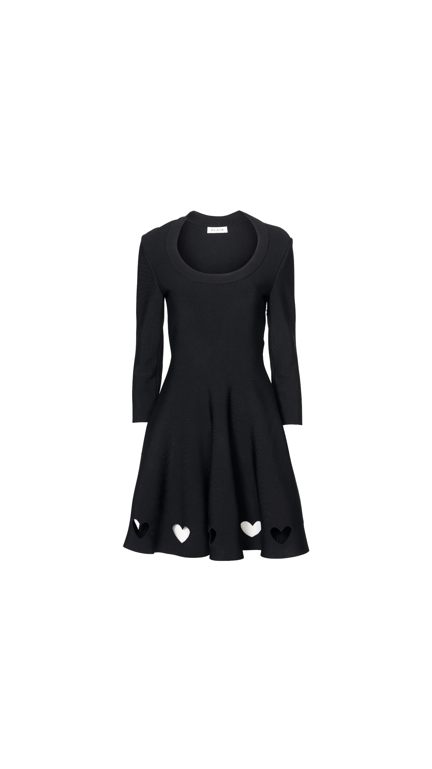 Heart Knit Skater Dress - Black