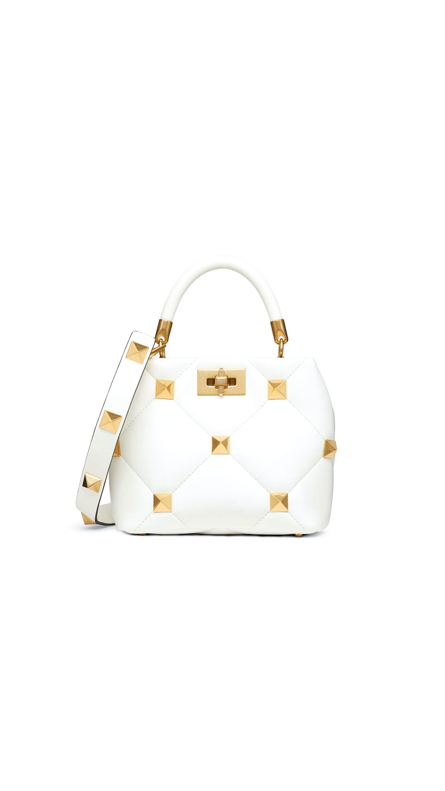 Small Roman Stud The Handle Bag - Ivory