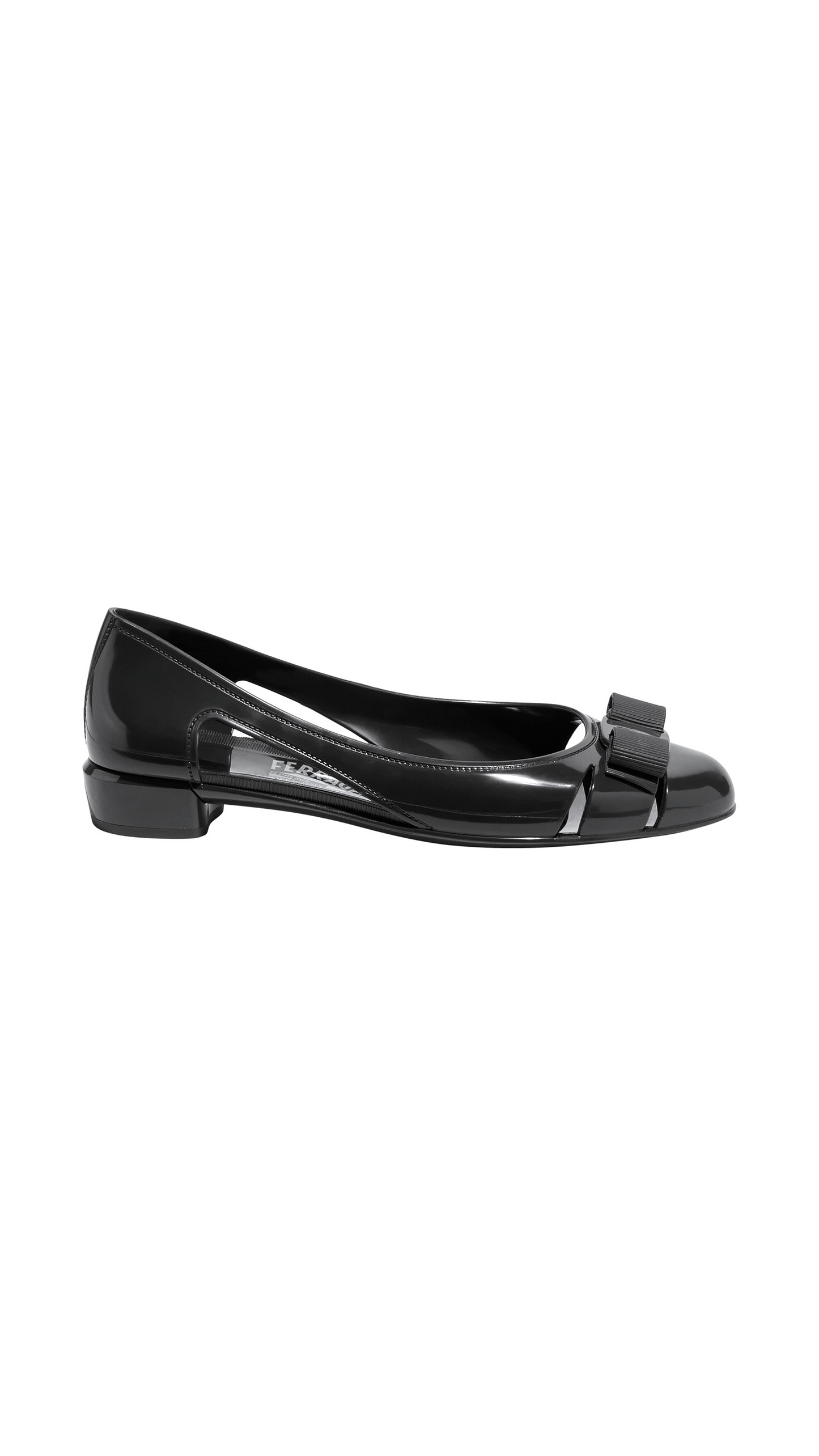 Jelly Ballet Flat With Vara Bow - Black