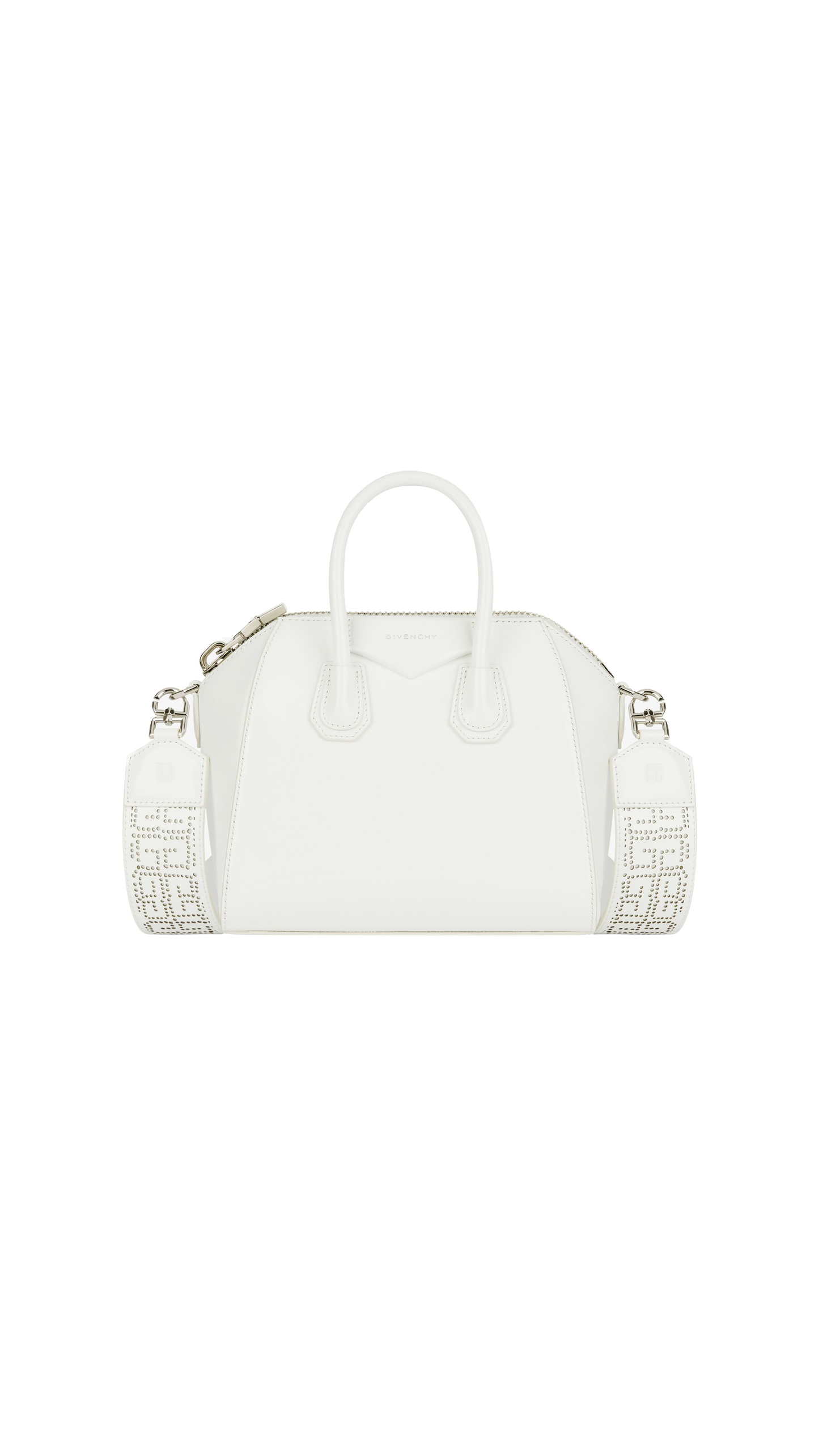 Mini Antigona Bag In 4G Perforated Leather - Ivory