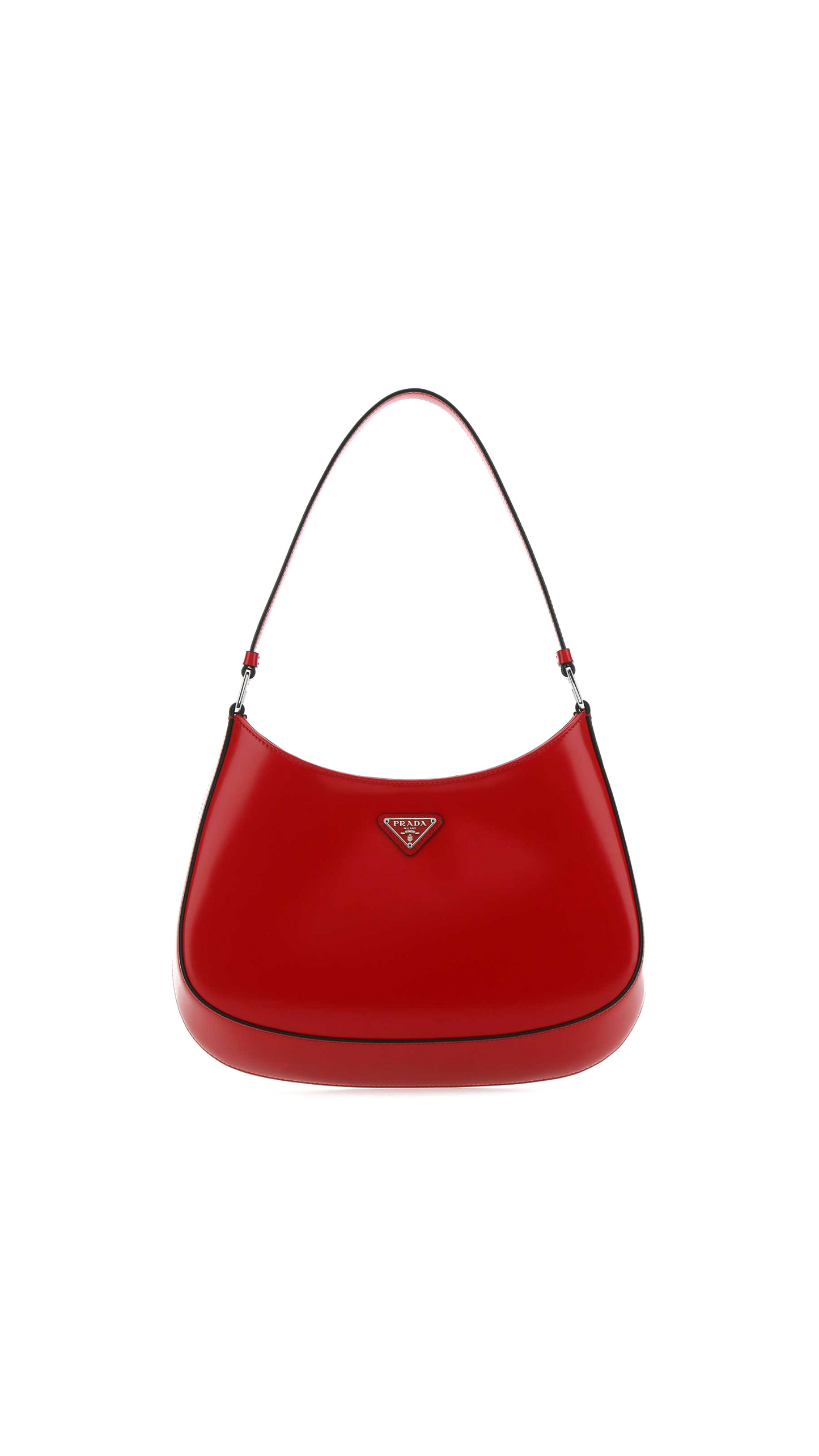 Cleo Brushed Leather Shoulder Bag - Red