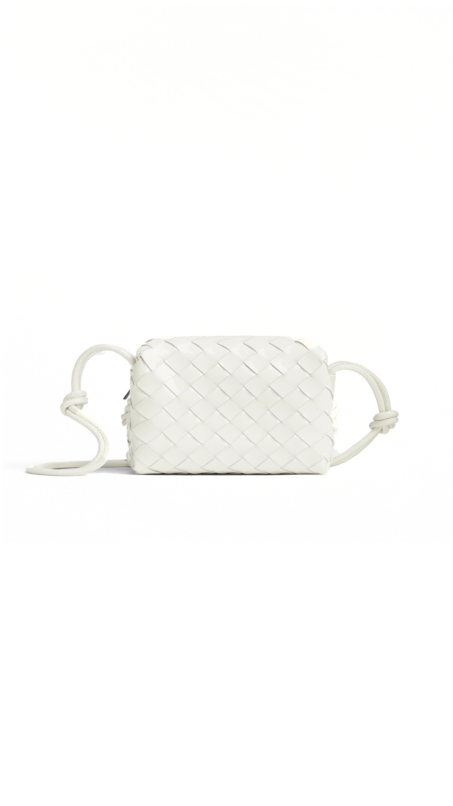 Patent Loop Mini Crossbody Bag - White