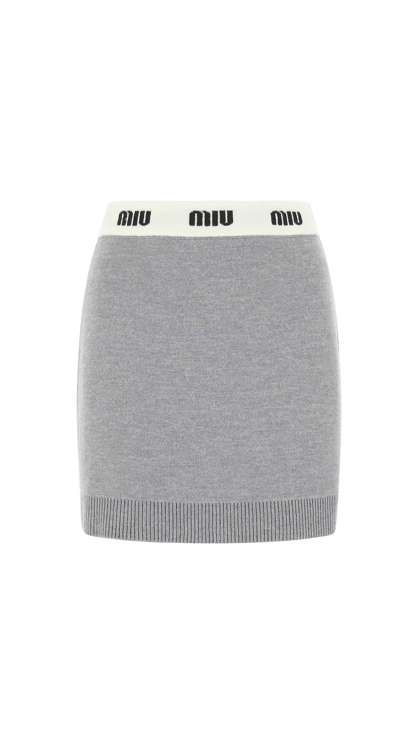 Wool Mini-skirt - Grey