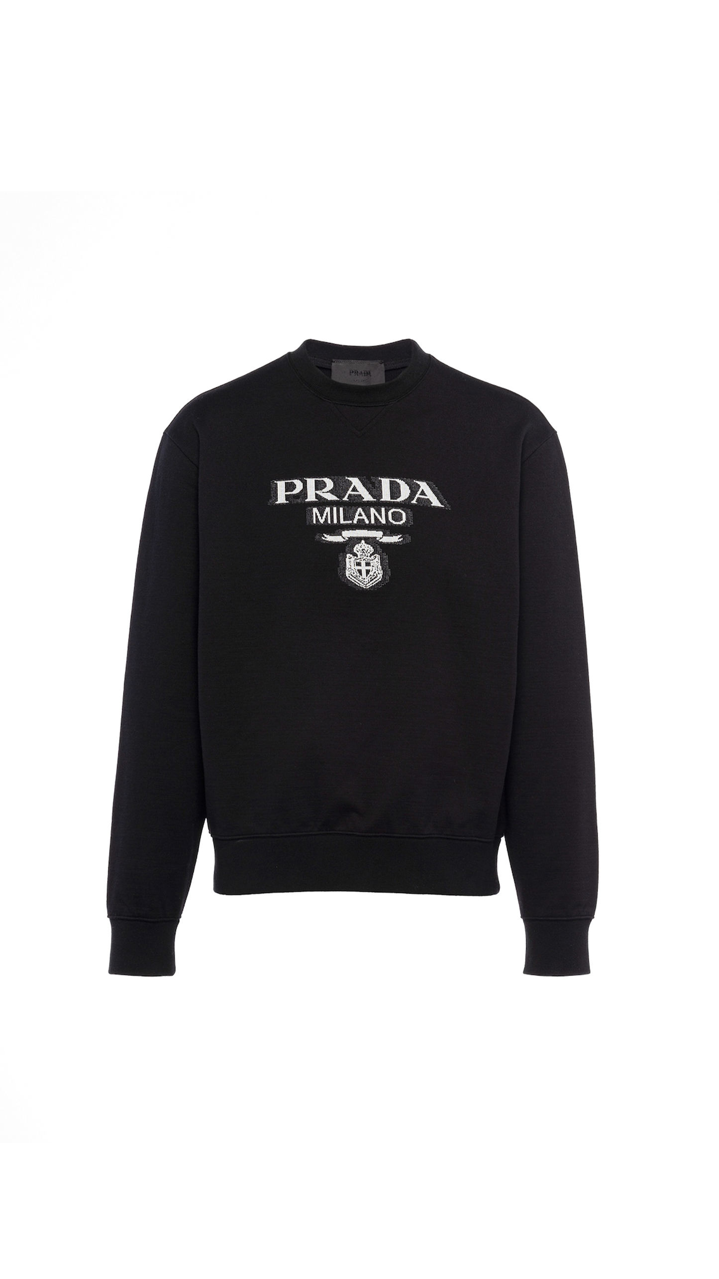 Oversized Cotton Jersey Logo Sweatshirt - Black