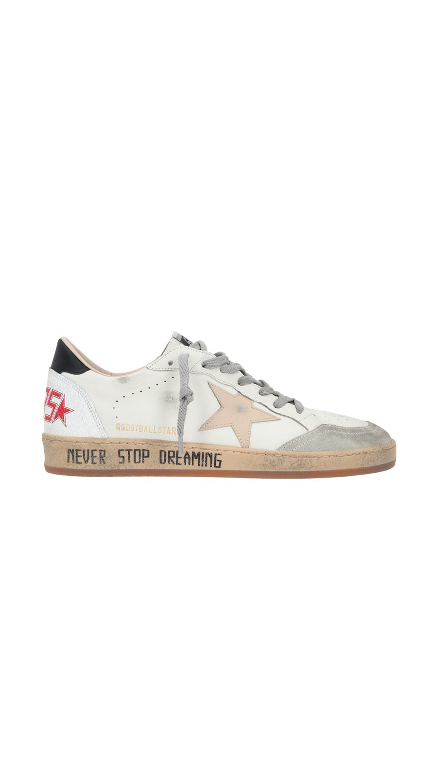 Ball Star Sneakers - White / Black / Beige