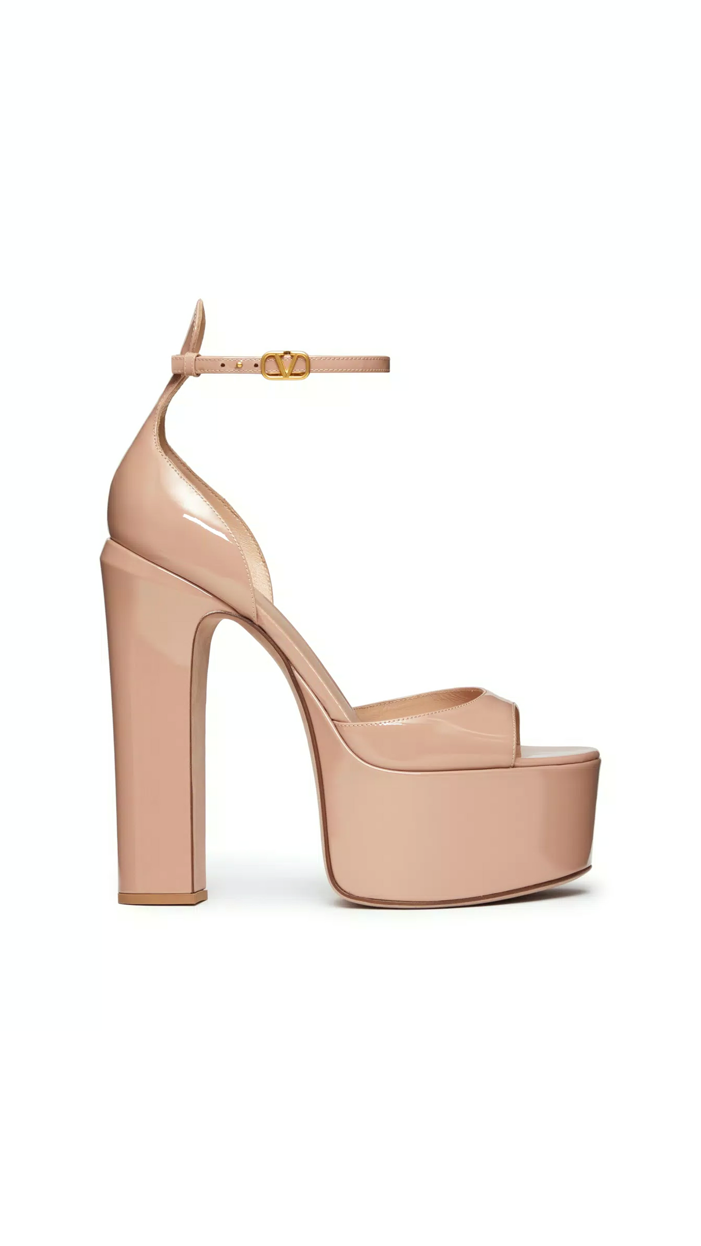Tan-go Platform Patent Leather Sandal 155mm - Rose Canelle