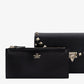 Rockstud Wallet on Chain in Grainy Calfskin - Black