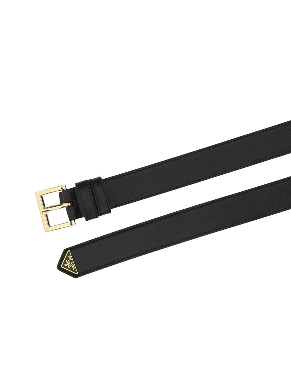 Logo Leather Belt - Black/Gold