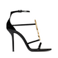 Cassandra Sandals in Patent Leather - Black/Gold