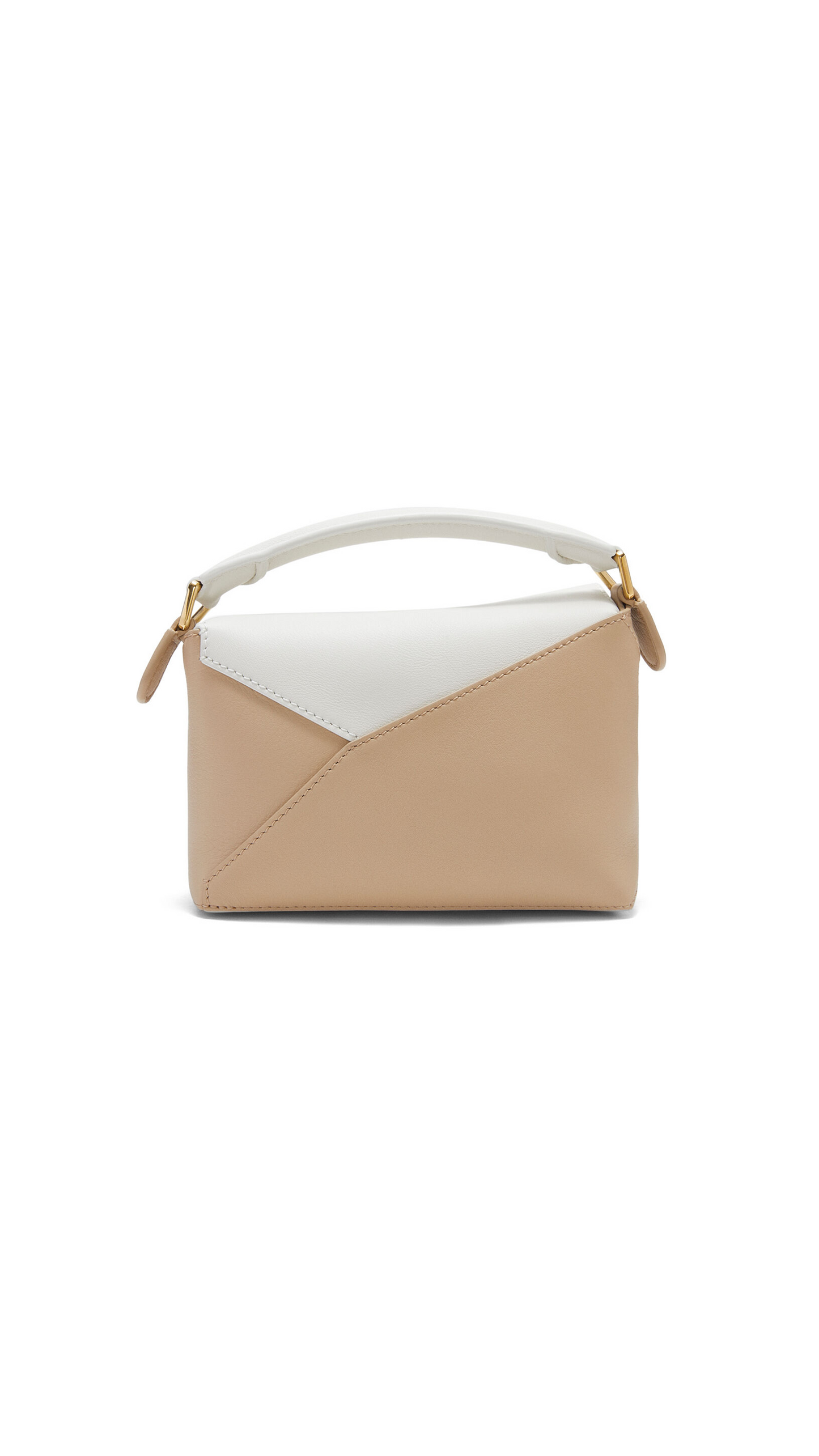 Mini Puzzle Bag in Classic Calfskin - Soft White/Paper Craft