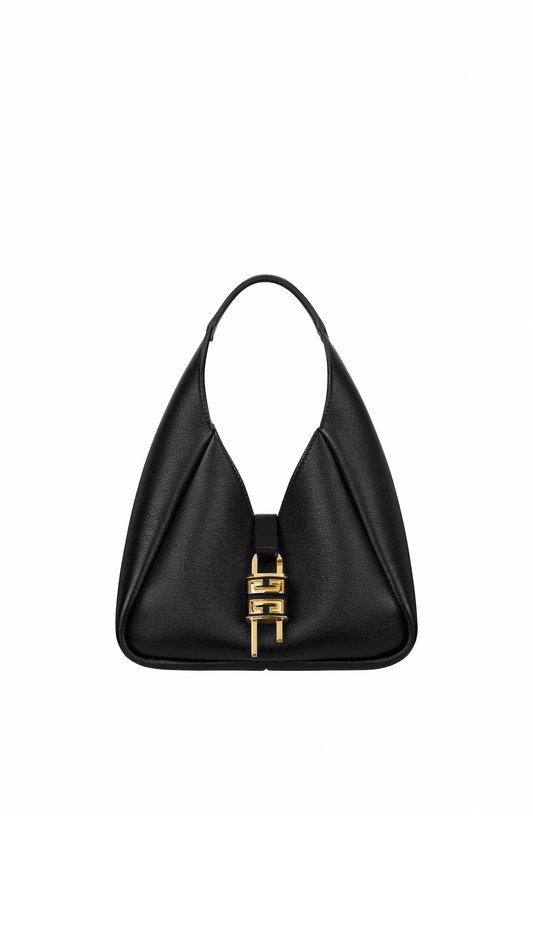 Mini G-hobo Bag in Smooth Leather - Black