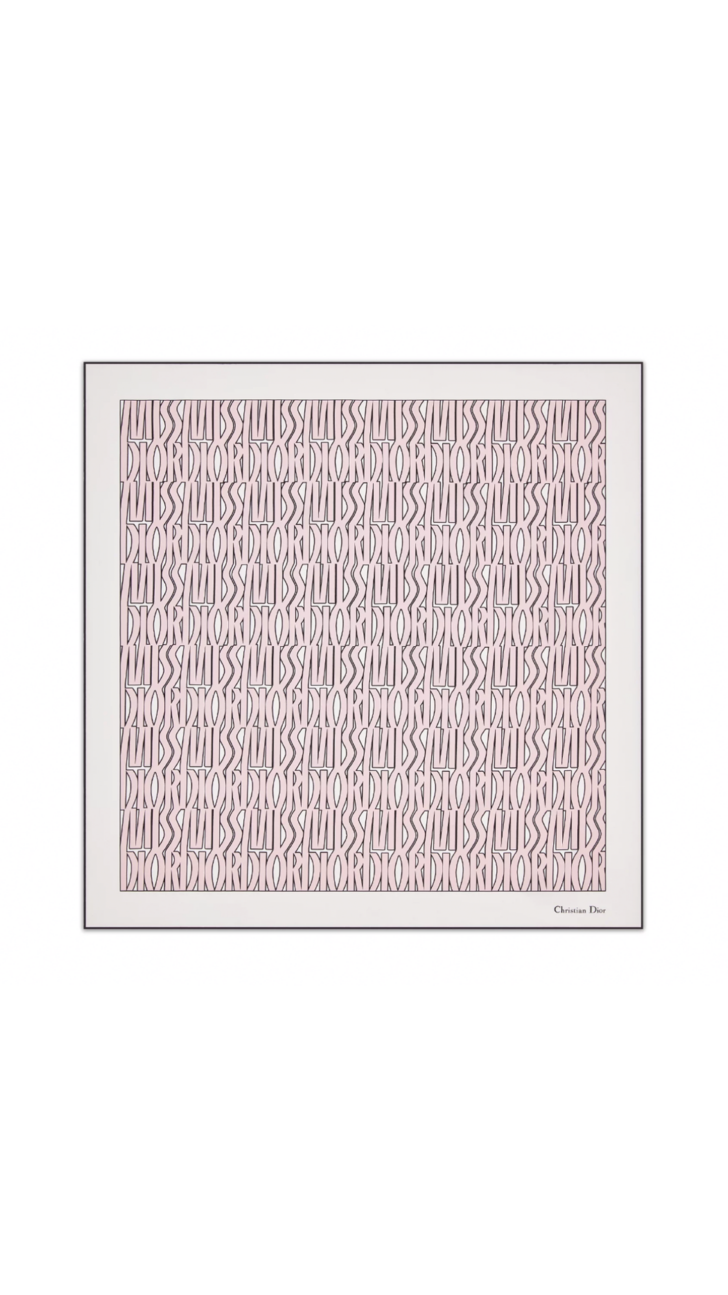 Miss Dior Allover 90 Square Scarf - White/Pale Pink