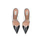 Heart Mules in Patent Calfskin - Black