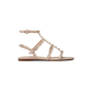 Rockstud Flat Calfskin Sandal With Straps - Poudre
