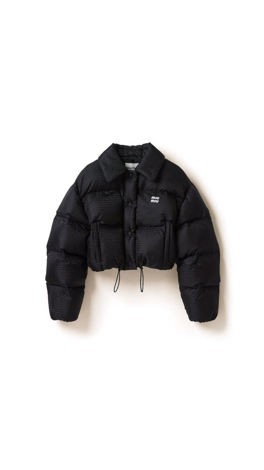 WRONG PICTURE  Cropped Nylon Down Jacket - Black WRONG PICTURE