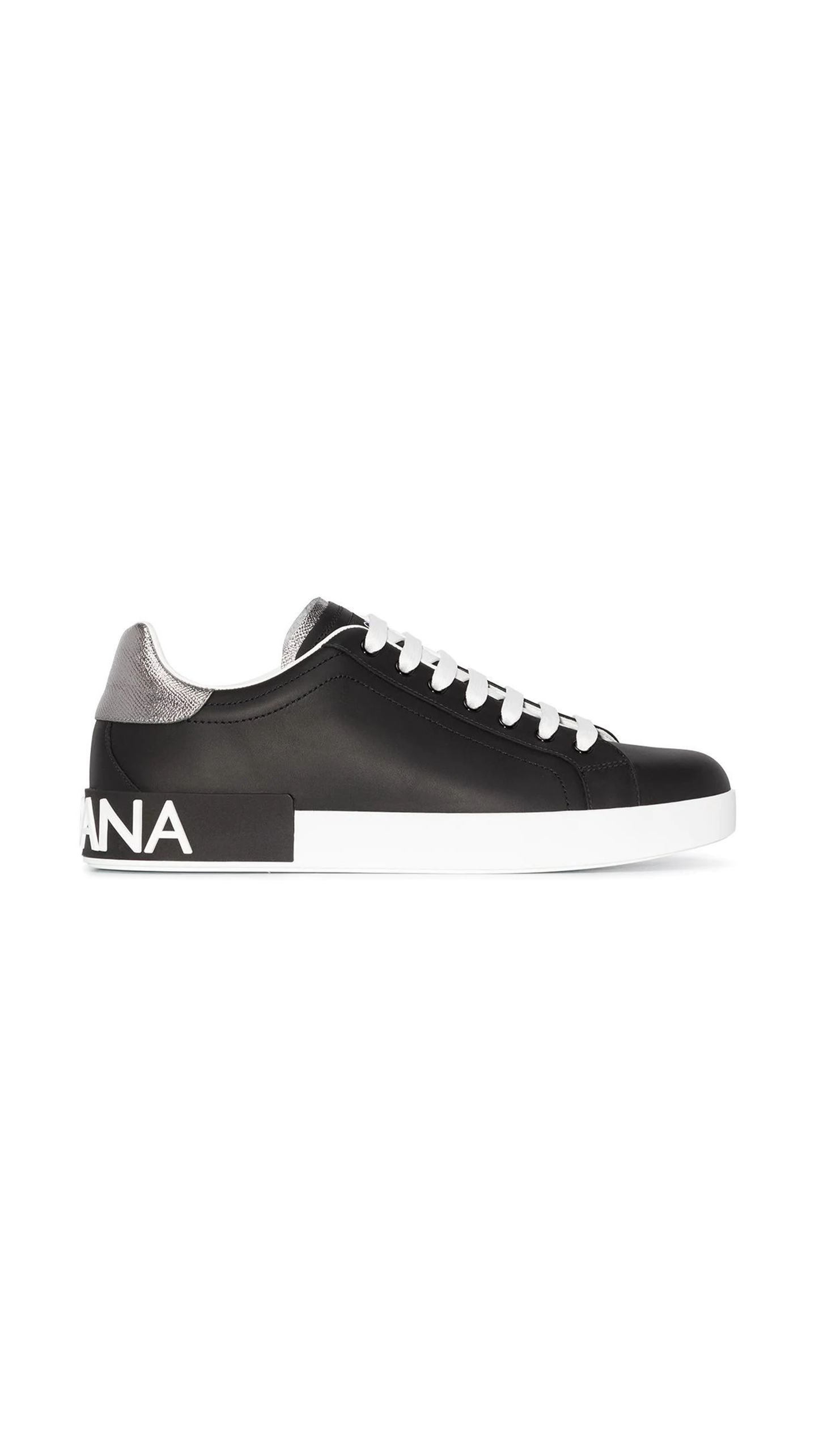 Calfskin Nappa Portofino Sneakers - Black / Silver