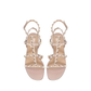 Rockstud Flat Calfskin Sandal With Straps - Poudre