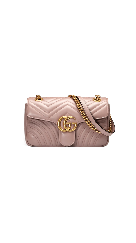 GG Marmont Small Matelassé Shoulder Bag - Dusty Pink