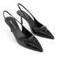 Patent Leather Slingback Pumps - Black