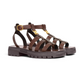 Clea Triomphe Gladiator Sandal in Calfskin - Dark Brown