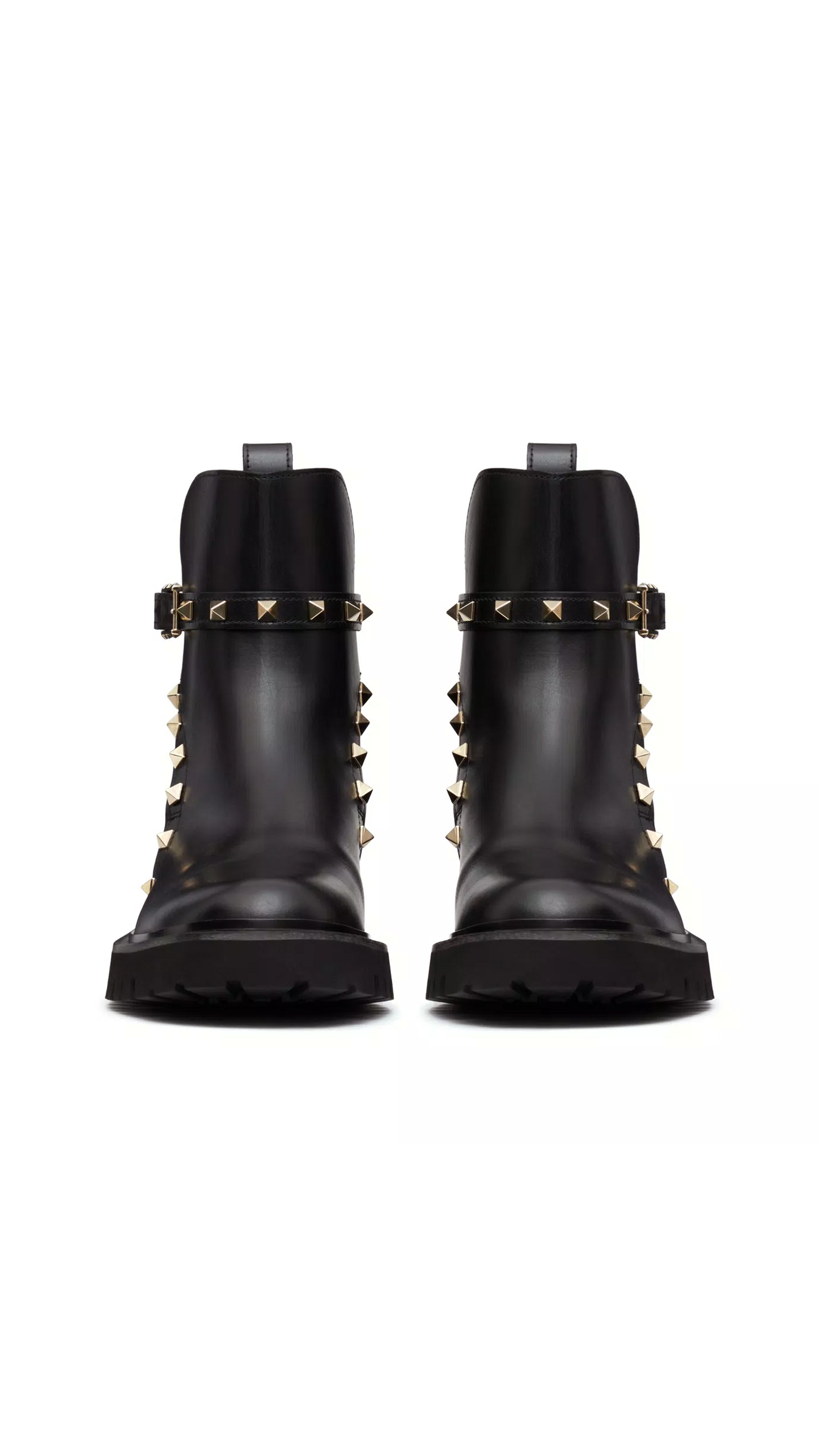 Rockstud Calfskin Ankle Boot 40MM - Black