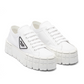 Double Wheel Nylon Gabardine Sneakers - White