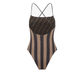 Brown Lycra Reversible Swimsuit - Brown