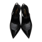Opyum Slingback Pumps in Shiny Crocodile Embossed Leather - Black