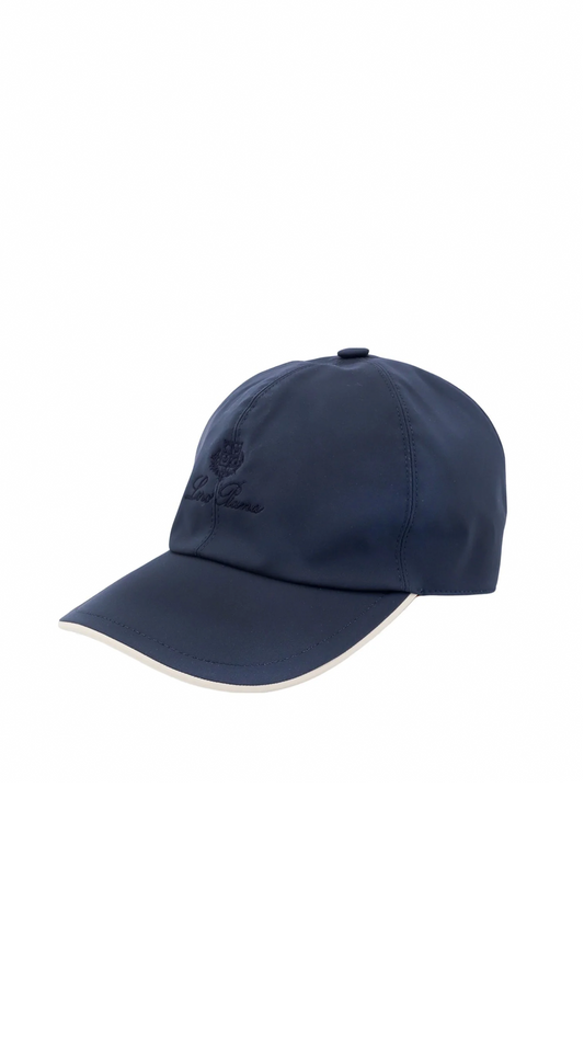 Microfiber Baseball Cap - Navy Blue/White