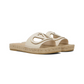 Vlogo Cut-out Calfskin Espadrille Sildes - Ivory