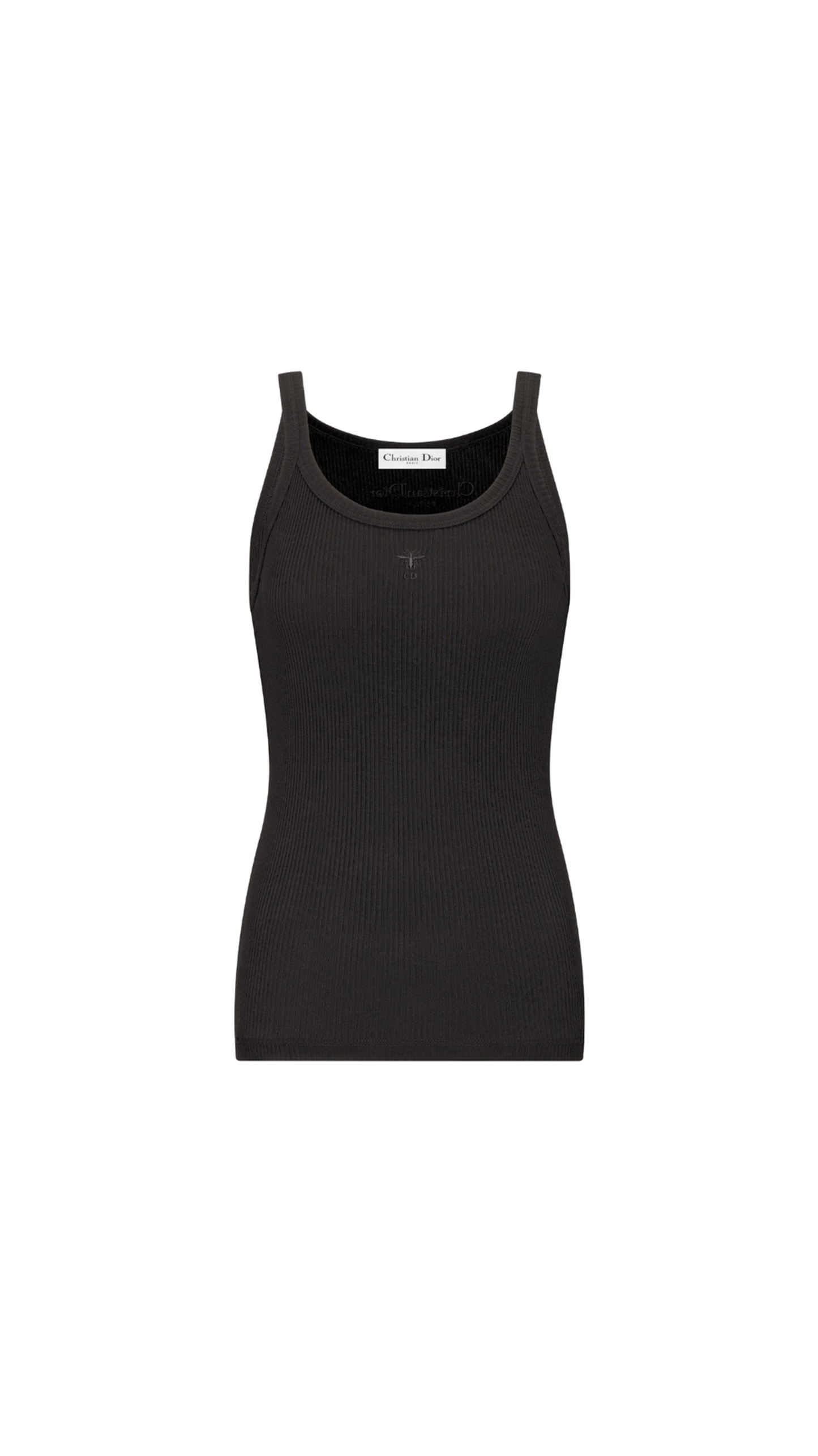 Embroidered Tank Top - Black