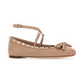 Rockstud Ballerinas in Nappa Leather - Rose Cannelle