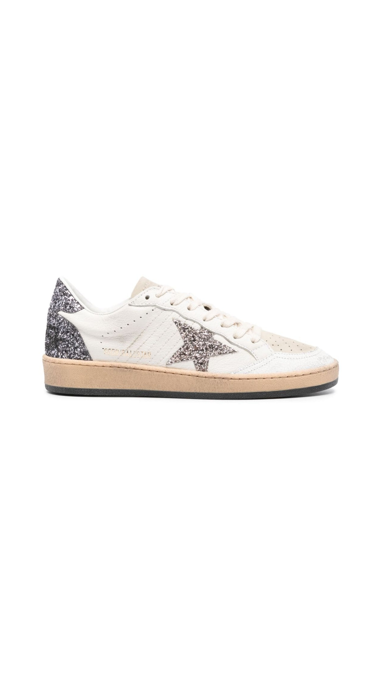 Ball Star Sneakers - White/Silver