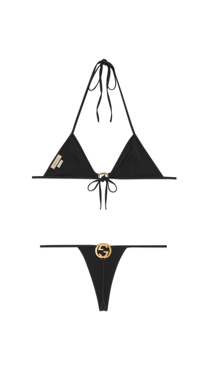 Interlocking G Jersey Bikini - Black