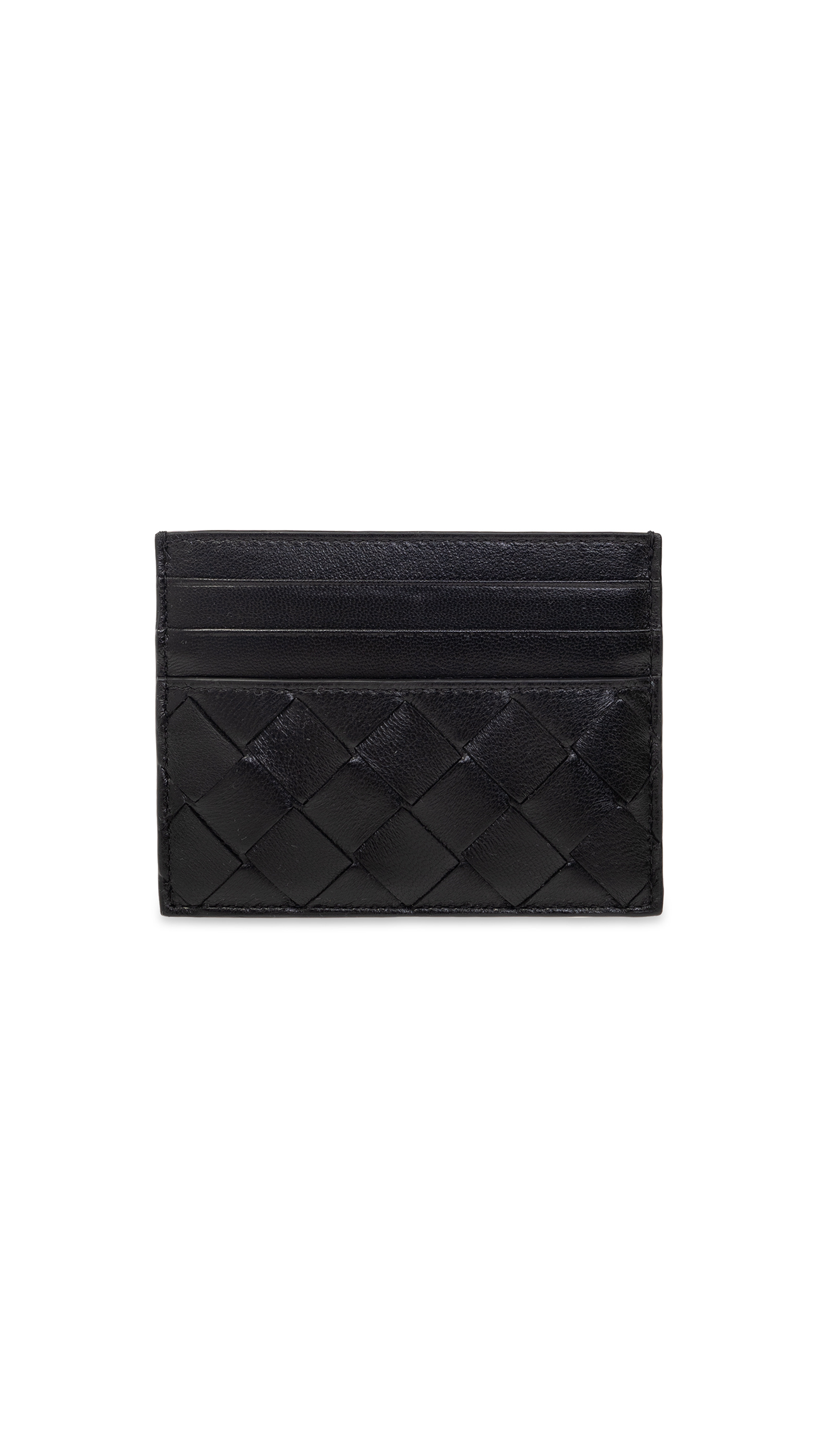 Intrecciato Credit Card Case - Black