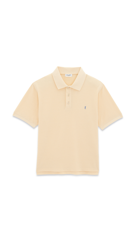 Cassandre Polo Shirt in Cotton Piqué - Yellow/Blue