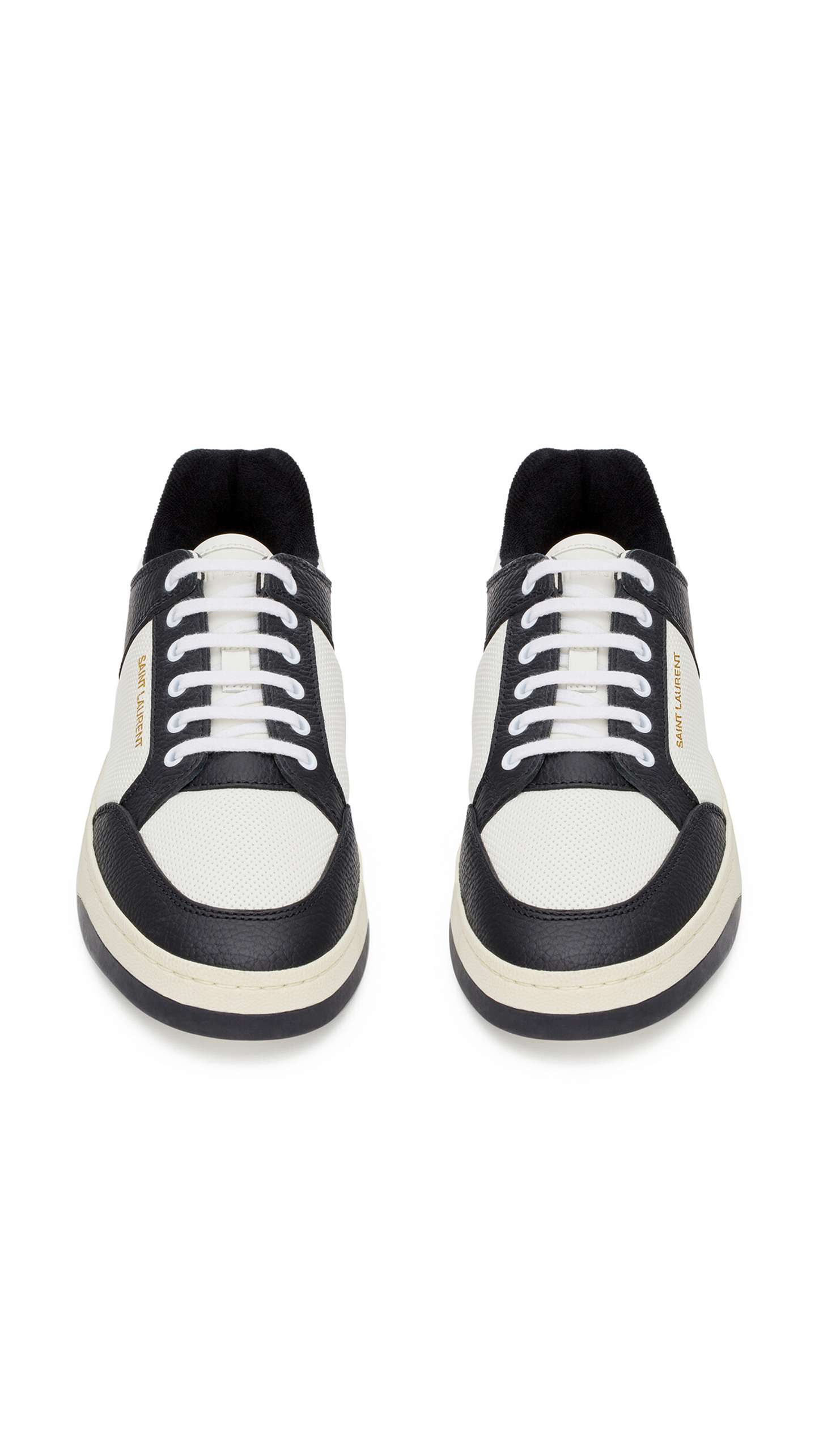 SL/61 Sneakers in Grained Leather - White/Black