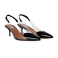 Heart Slingbacks in Patent Lambskin - Black