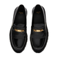 Margaret Chain Plaque Loafers with Fringes in Polished Bullskin - Black