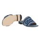 Slide Sandal with Gucci Script in Denim - Blue