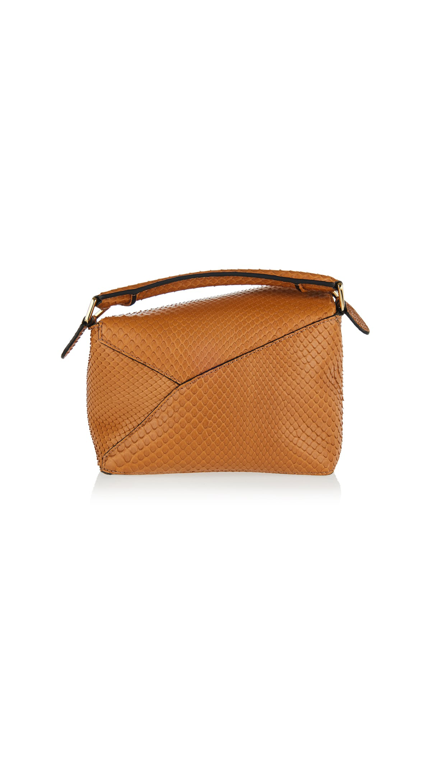 Mini Puzzle Bag in Pyhton - Light Caramel